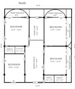 চার রুমের বাড়ির ডিজাইন